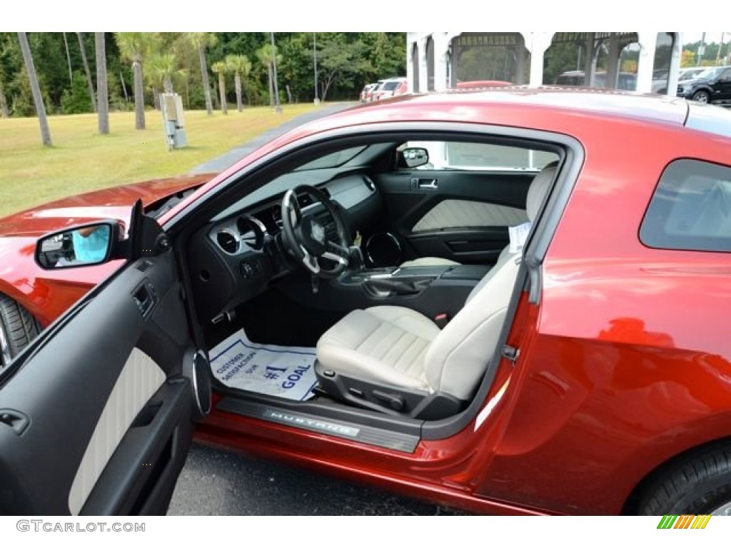 2014 Mustang V6 Premium Coupe - Ruby Red / Medium Stone photo #11