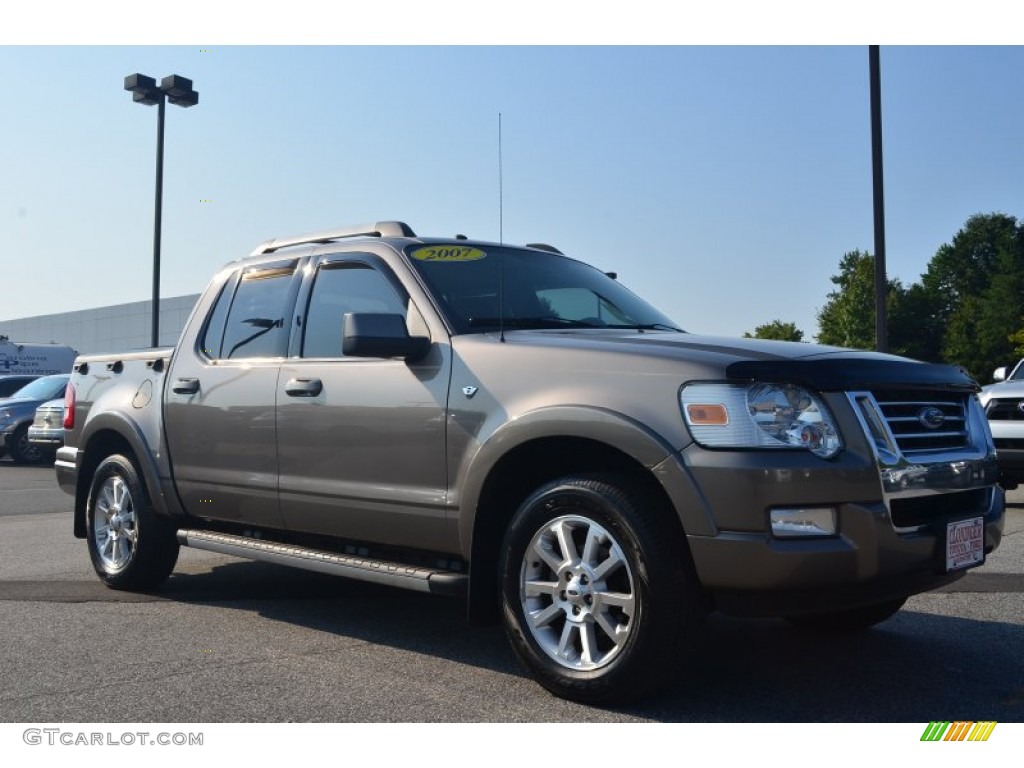 2007 Explorer Sport Trac Limited - Mineral Grey Metallic / Camel photo #1