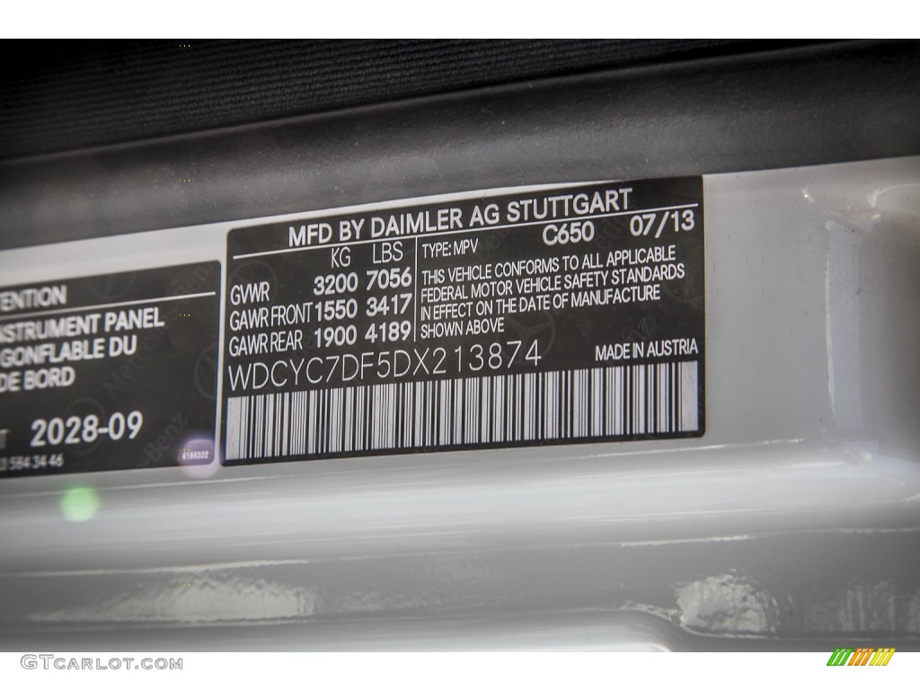 2013 G Color Code 650 for Arctic White Photo #85662687