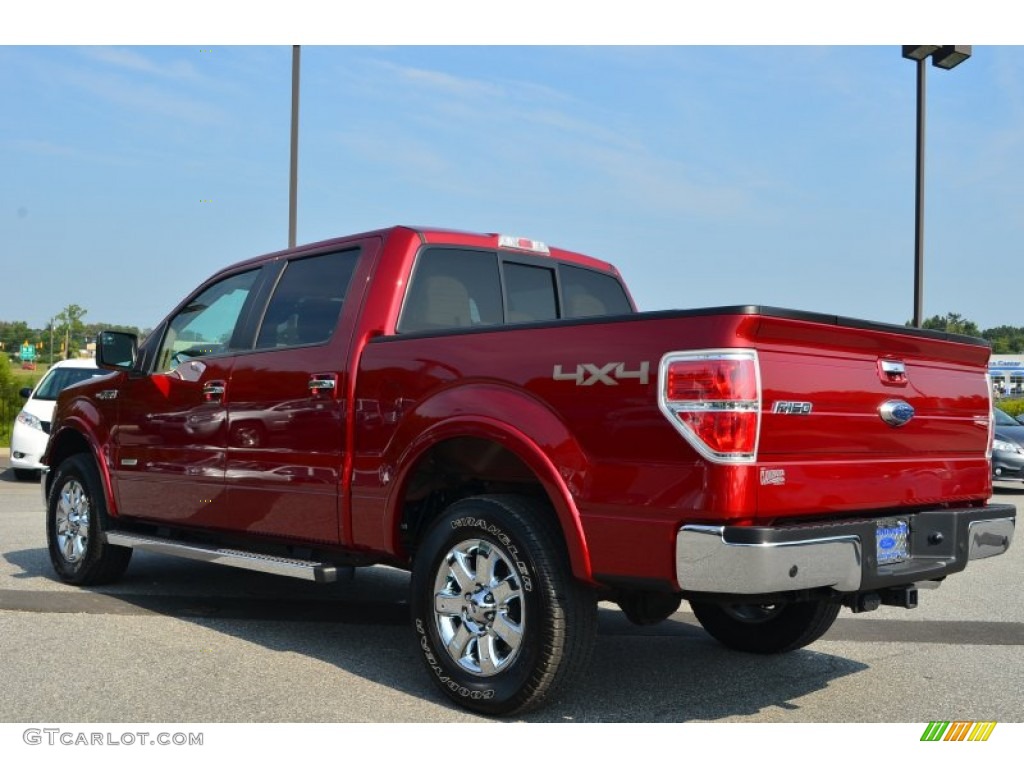 2013 F150 Lariat SuperCrew 4x4 - Ruby Red Metallic / Adobe photo #28