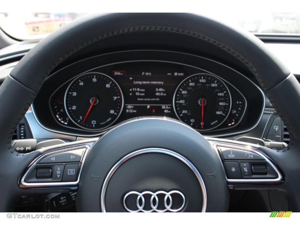 2014 Audi A6 3.0T quattro Sedan Black Steering Wheel Photo #85672217