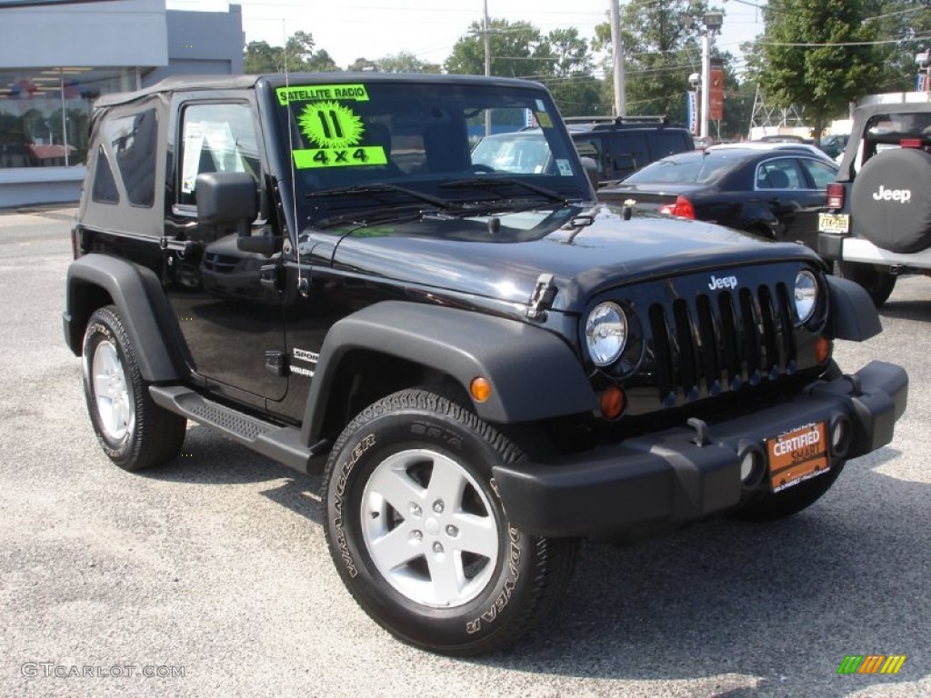 2011 Wrangler Sport 4x4 - Black / Black photo #3
