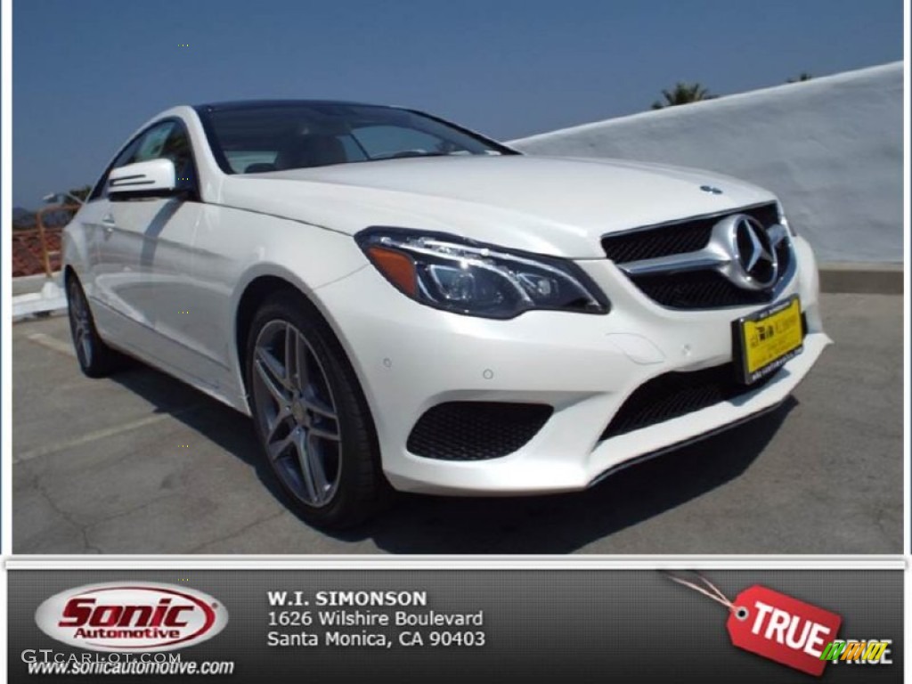 2014 E 350 Coupe - Diamond White Metallic / Silk Beige/Espresso Brown photo #1