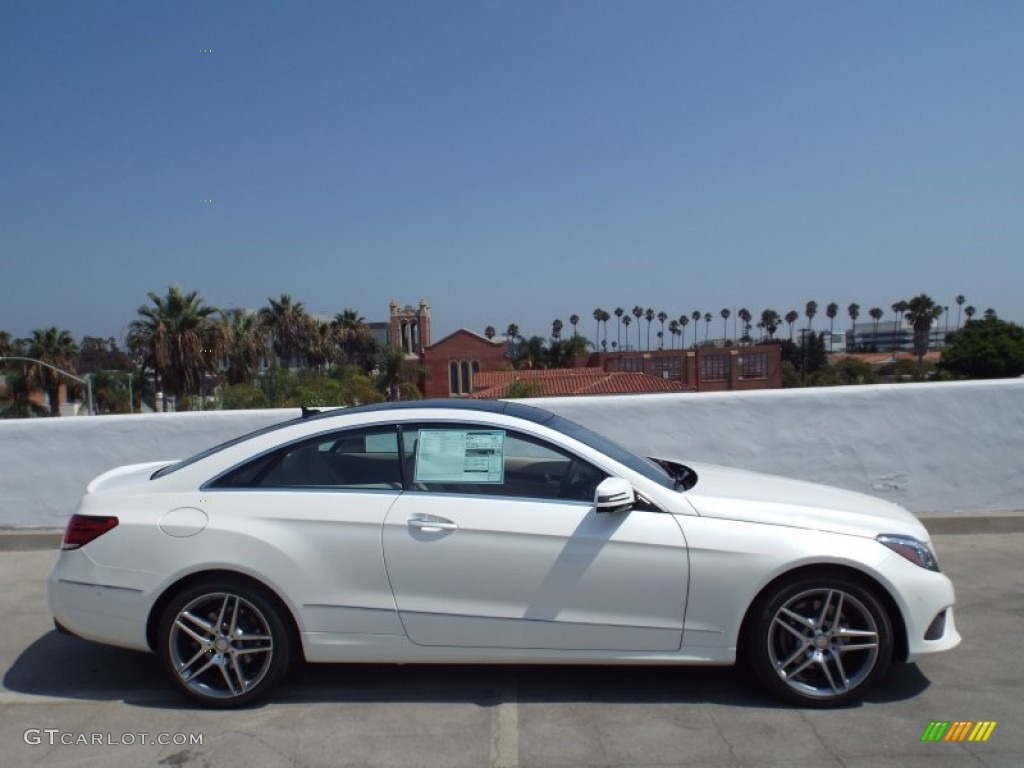2014 E 350 Coupe - Diamond White Metallic / Silk Beige/Espresso Brown photo #3