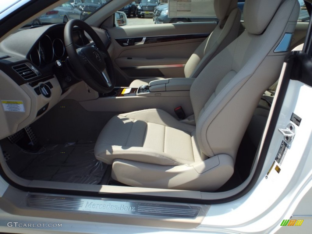 2014 E 350 Coupe - Diamond White Metallic / Silk Beige/Espresso Brown photo #7