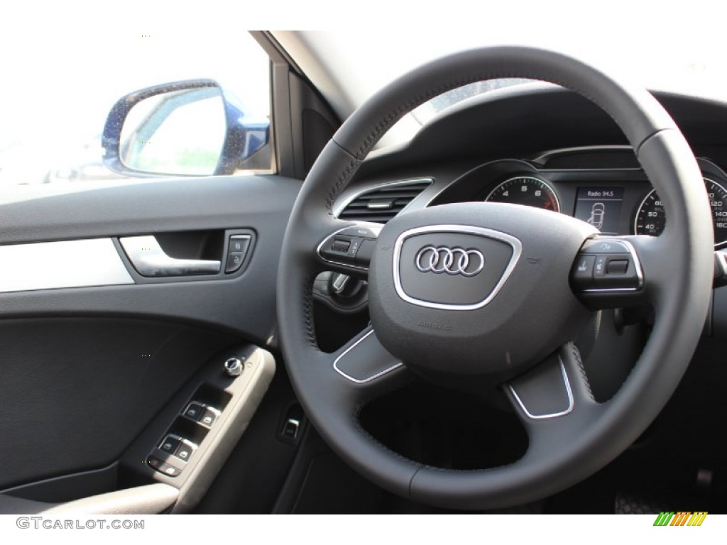 2014 Audi A4 2.0T quattro Sedan Black Steering Wheel Photo #85677128