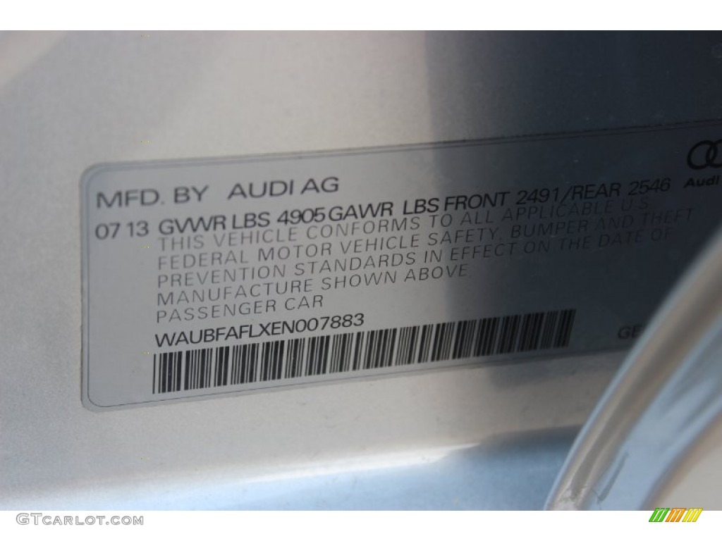 2014 A4 2.0T quattro Sedan - Ice Silver Metallic / Titanium Grey photo #46