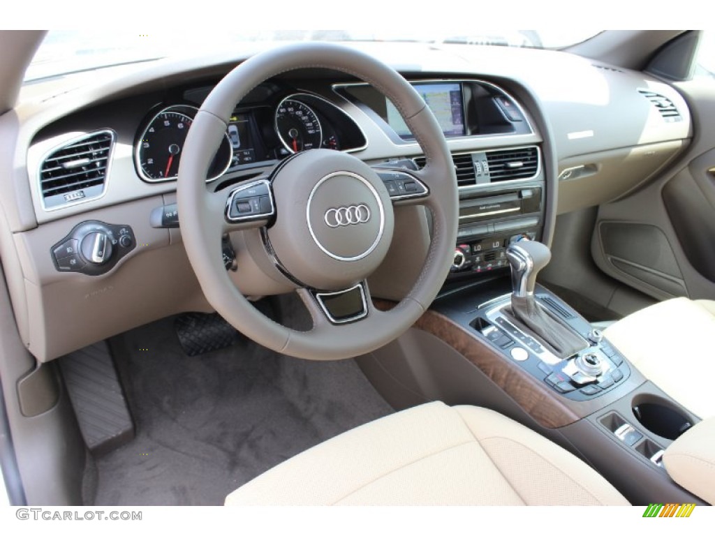 Velvet Beige Interior 2014 Audi A5 2.0T quattro Cabriolet Photo #85679693