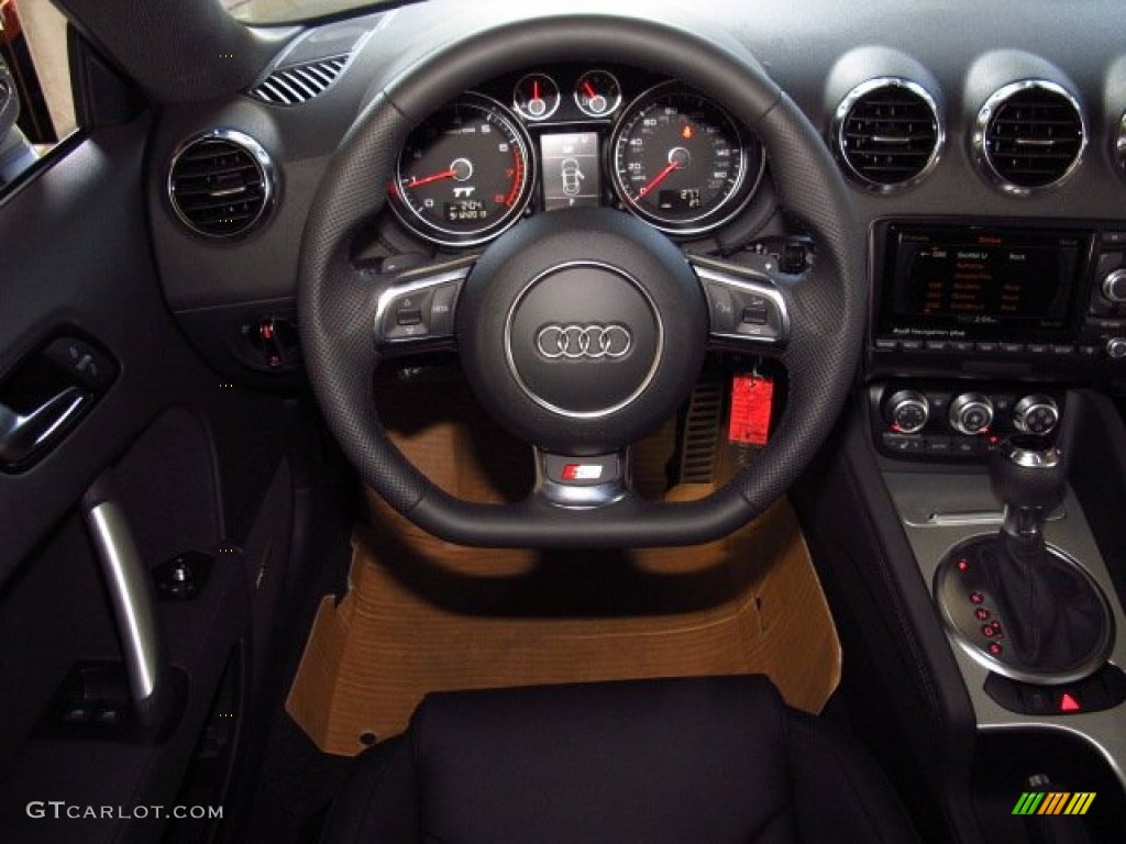 2014 Audi TT 2.0T quattro Coupe Black Steering Wheel Photo #85683422