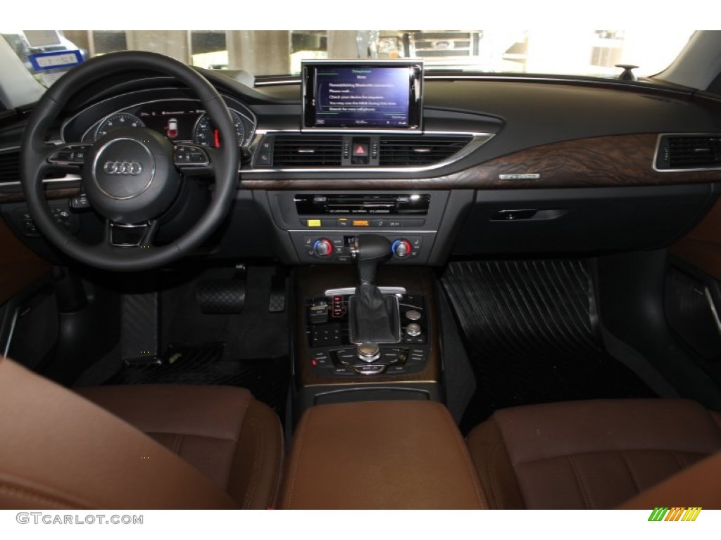 2013 Audi A7 3.0T quattro Premium Nougat Brown Dashboard Photo #85684480