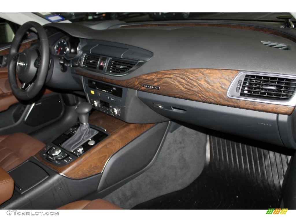 2013 Audi A7 3.0T quattro Premium Nougat Brown Dashboard Photo #85684646