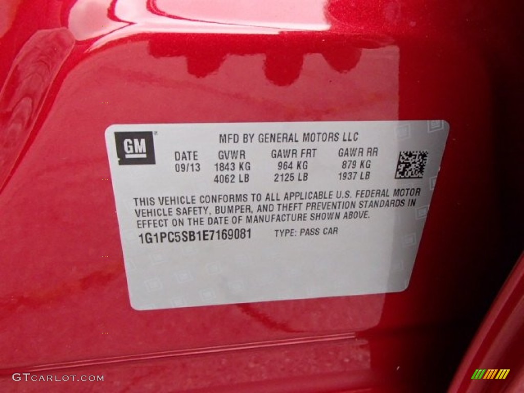 2014 Cruze LT - Crystal Red Tintcoat / Medium Titanium photo #20