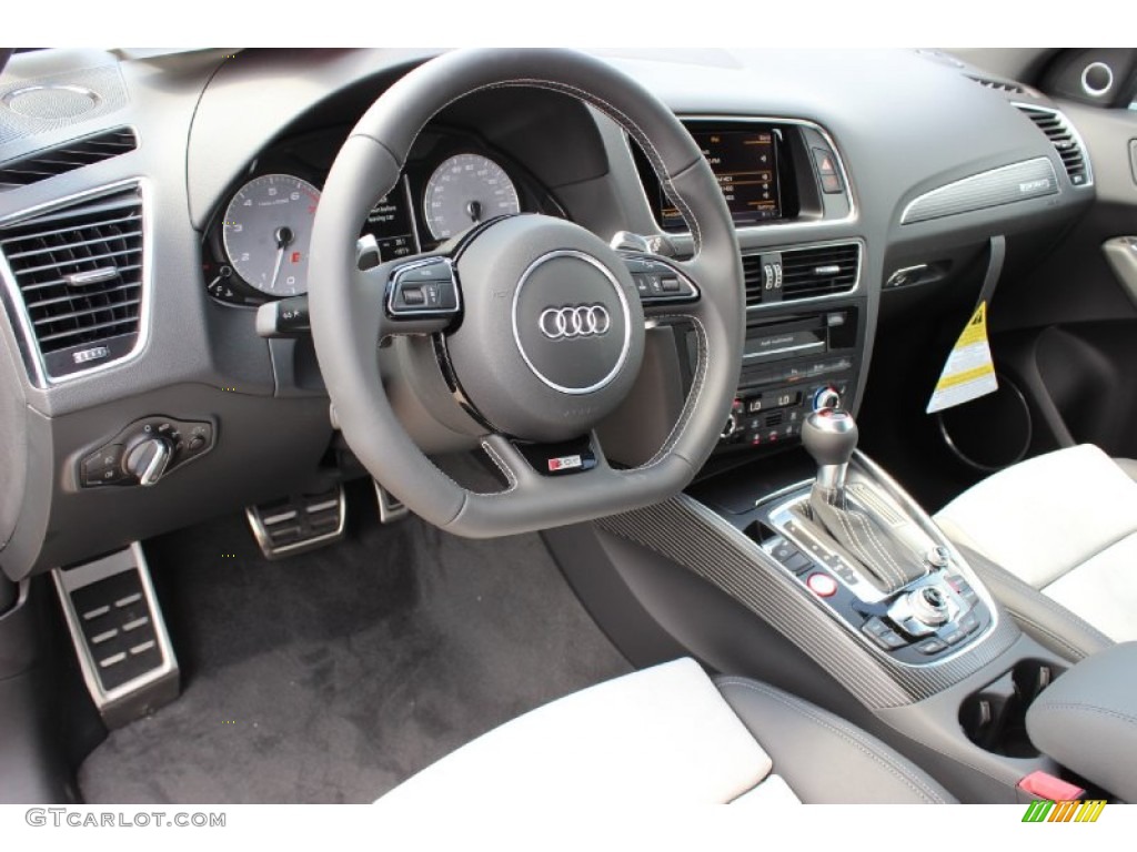 Black/Lunar Silver Interior 2014 Audi SQ5 Premium plus 3.0 TFSI quattro Photo #85686299
