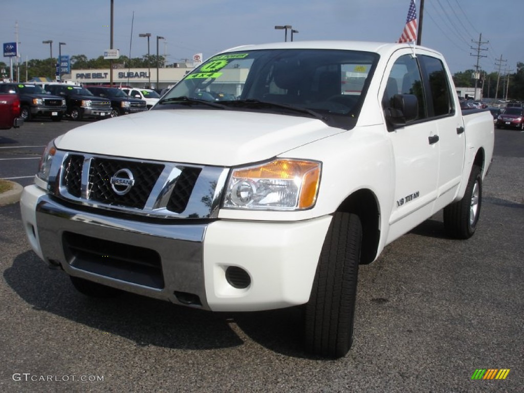 Blizzard White Nissan Titan