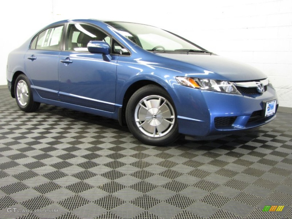 2010 Civic Hybrid Sedan - Atomic Blue Metallic / Blue photo #1