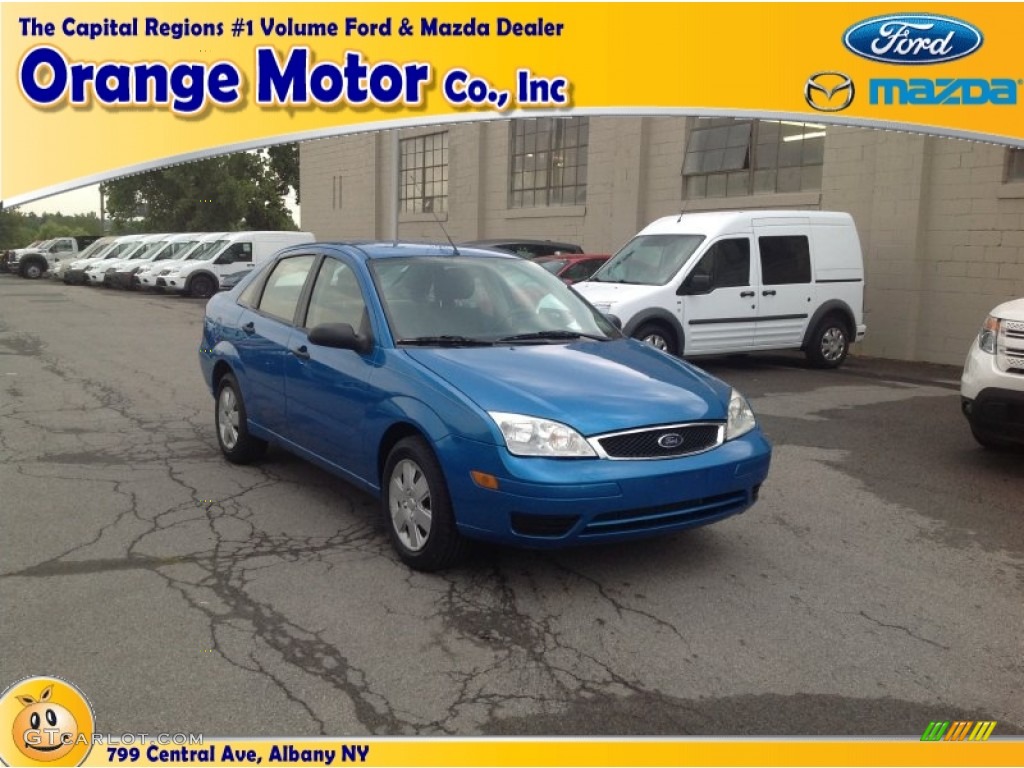 2007 Focus ZX4 SES Sedan - Aqua Blue Metallic / Dark Pebble/Light Pebble photo #1