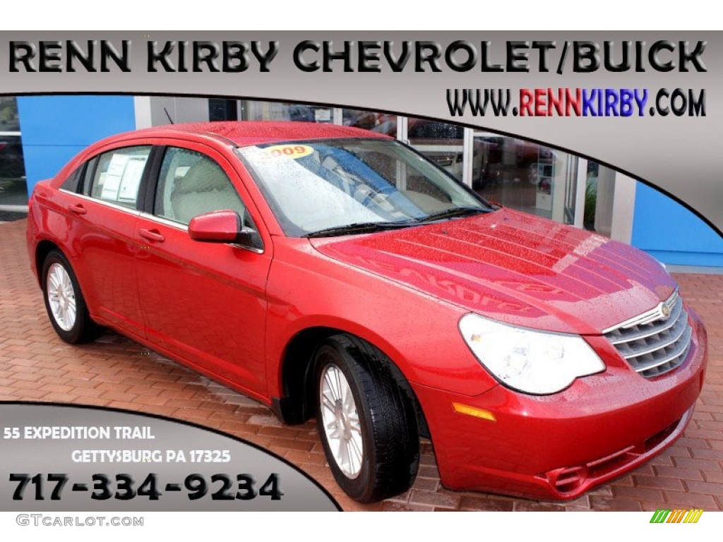 2009 Sebring Limited Sedan - Inferno Red Crystal Pearl / Medium Pebble Beige/Cream photo #1