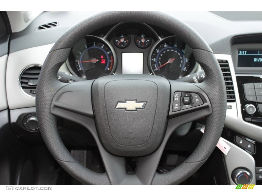 2014 Chevrolet Cruze LS Jet Black/Medium Titanium Steering Wheel Photo #85693241