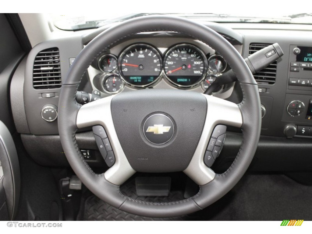 2014 Chevrolet Silverado 2500HD LT Crew Cab 4x4 Ebony Steering Wheel Photo #85694008