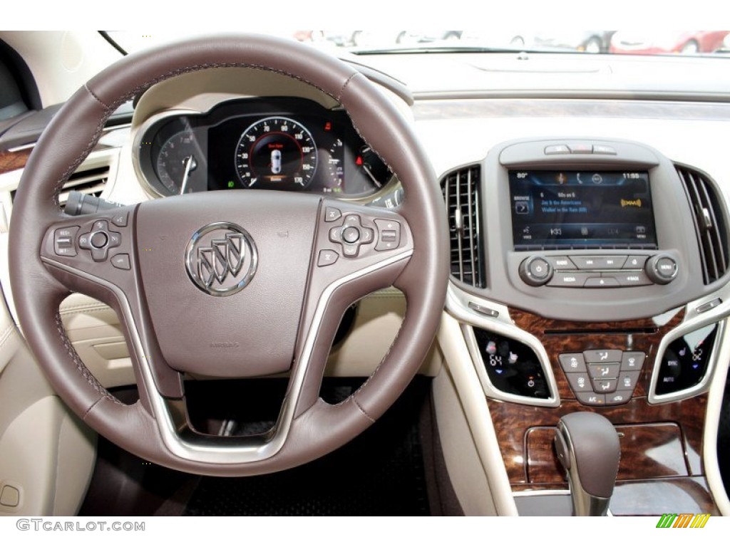 2014 Buick LaCrosse Leather Light Neutral Steering Wheel Photo #85694171
