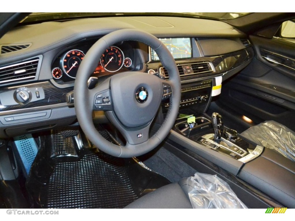 Black Interior 2014 BMW 7 Series 750i Sedan Photo #85696385