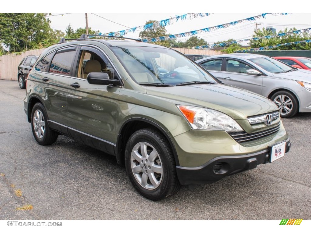 2008 CR-V EX 4WD - Green Tea Metallic / Ivory photo #6