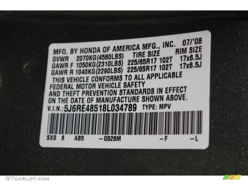 2008 CR-V EX 4WD - Green Tea Metallic / Ivory photo #17