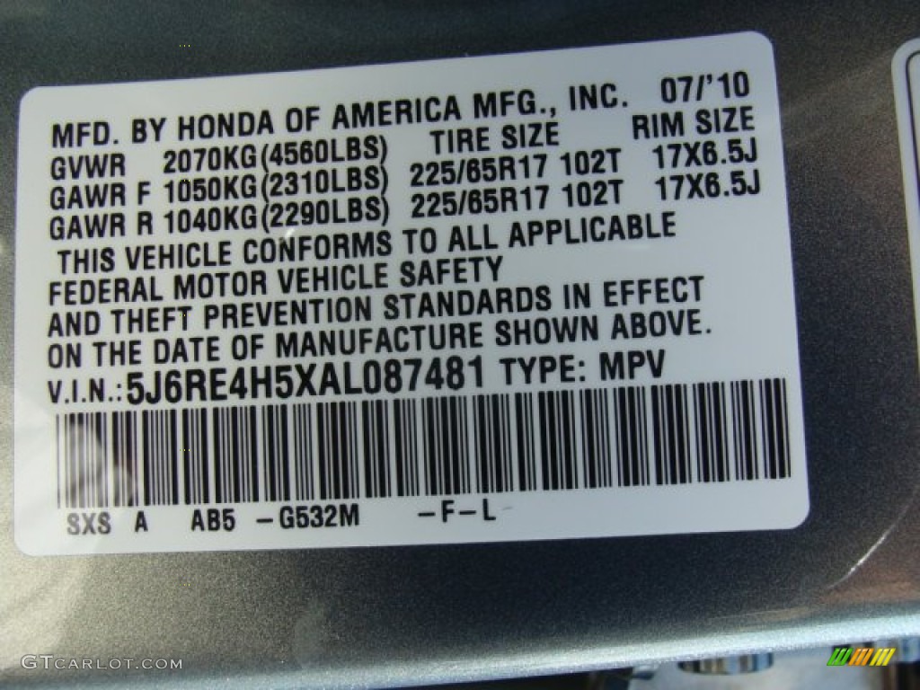 2010 CR-V EX AWD - Opal Sage Metallic / Ivory photo #16
