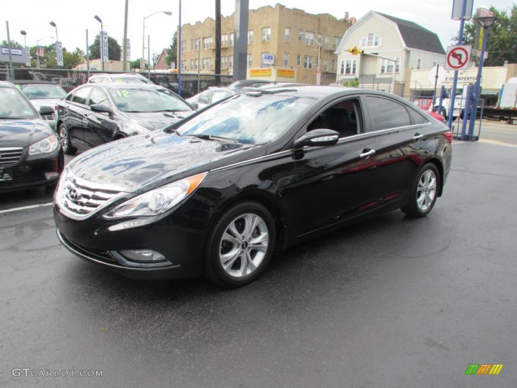 2011 Sonata Limited - Midnight Black / Black photo #3