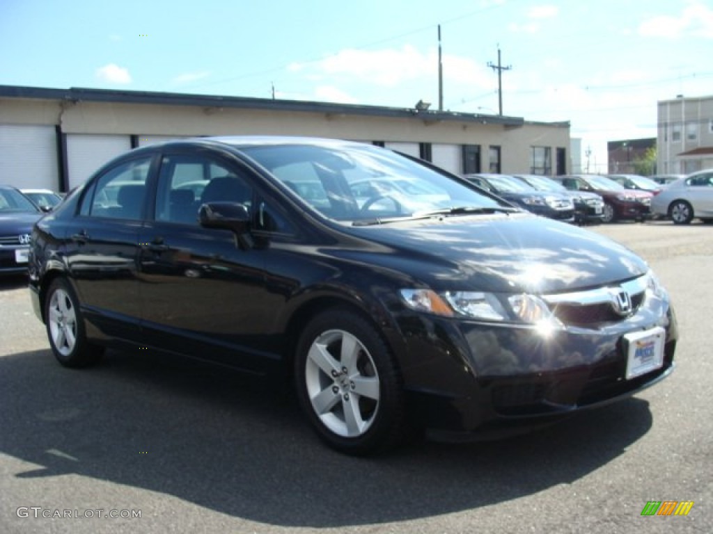 2010 Civic LX-S Sedan - Crystal Black Pearl / Gray photo #1