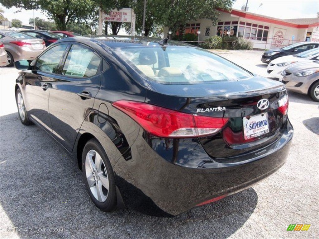 2013 Elantra GLS - Black / Beige photo #4
