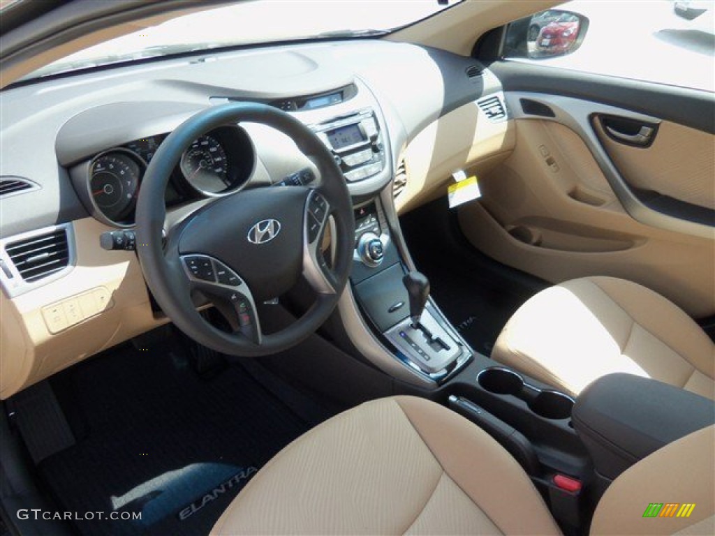 2013 Elantra GLS - Black / Beige photo #5