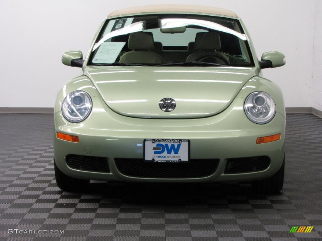 2008 New Beetle S Convertible - Gecko Green / Cream Beige photo #3