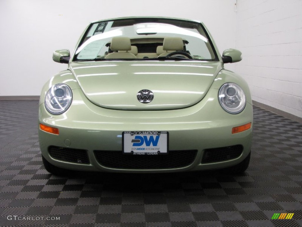 2008 New Beetle S Convertible - Gecko Green / Cream Beige photo #4