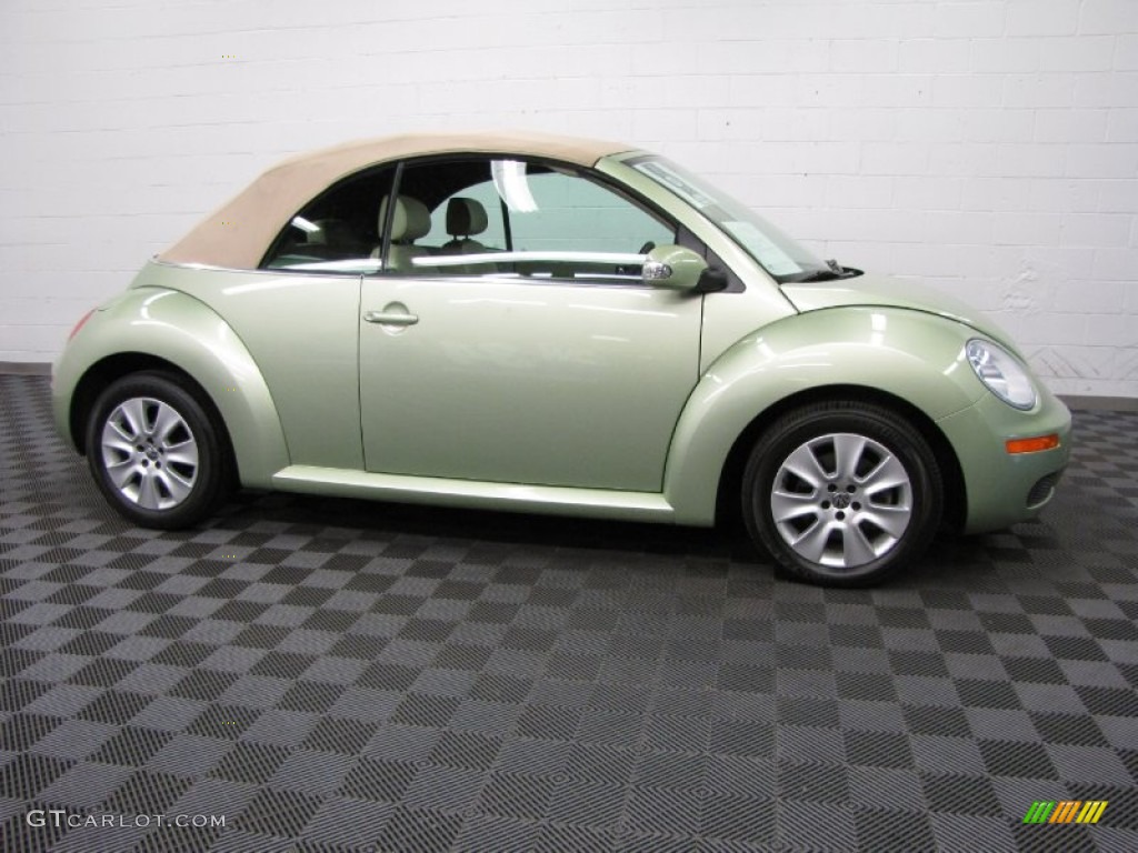 2008 New Beetle S Convertible - Gecko Green / Cream Beige photo #5