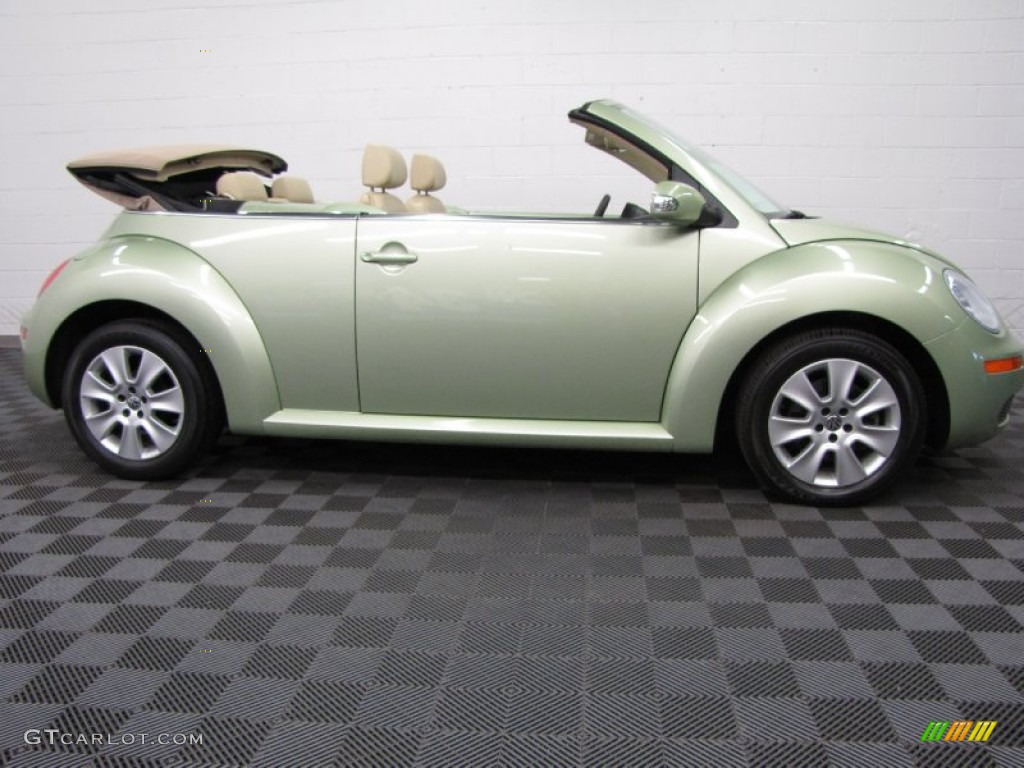2008 New Beetle S Convertible - Gecko Green / Cream Beige photo #6