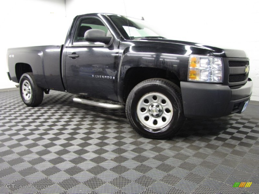 2008 Silverado 1500 LT Regular Cab 4x4 - Black / Dark Titanium photo #1