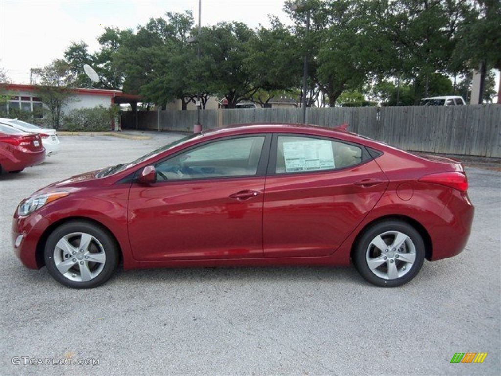 2013 Elantra GLS - Sparkling Ruby / Beige photo #3