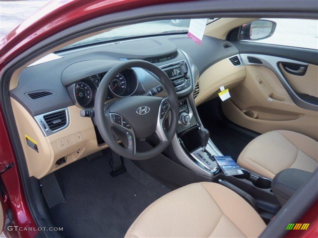 2013 Elantra GLS - Sparkling Ruby / Beige photo #5