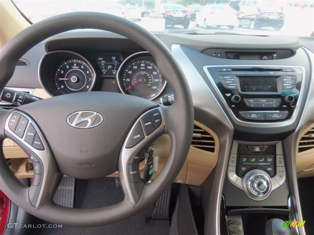 2013 Elantra GLS - Sparkling Ruby / Beige photo #6