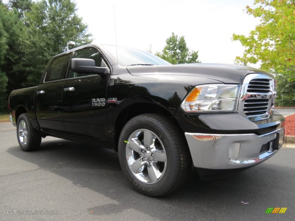 2014 1500 Big Horn Crew Cab - Black / Canyon Brown/Light Frost Beige photo #4