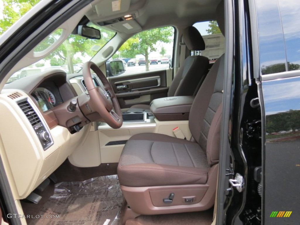 2014 1500 Big Horn Crew Cab - Black / Canyon Brown/Light Frost Beige photo #7