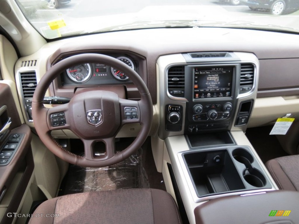 2014 1500 Big Horn Crew Cab - Black / Canyon Brown/Light Frost Beige photo #9