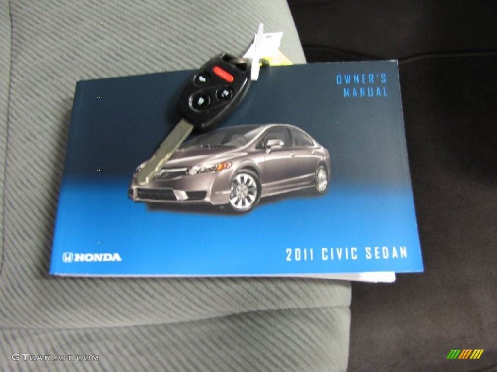 2011 Civic EX Sedan - Polished Metal Metallic / Gray photo #26