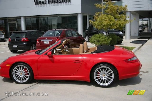 2008 911 Carrera 4S Cabriolet - Guards Red / Sand Beige photo #10