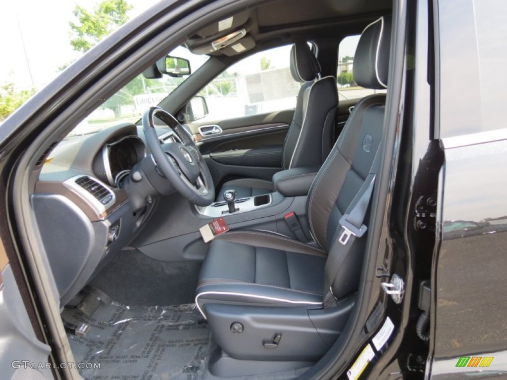 2014 Grand Cherokee Overland - Brilliant Black Crystal Pearl / Overland Vesuvio Indigo Blue/Jeep Brown photo #6