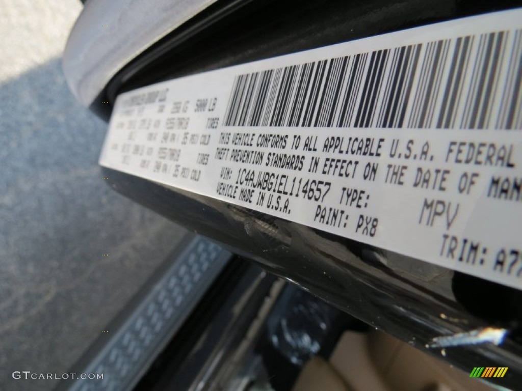 2014 Wrangler Color Code PX8 for Black Photo #85712509