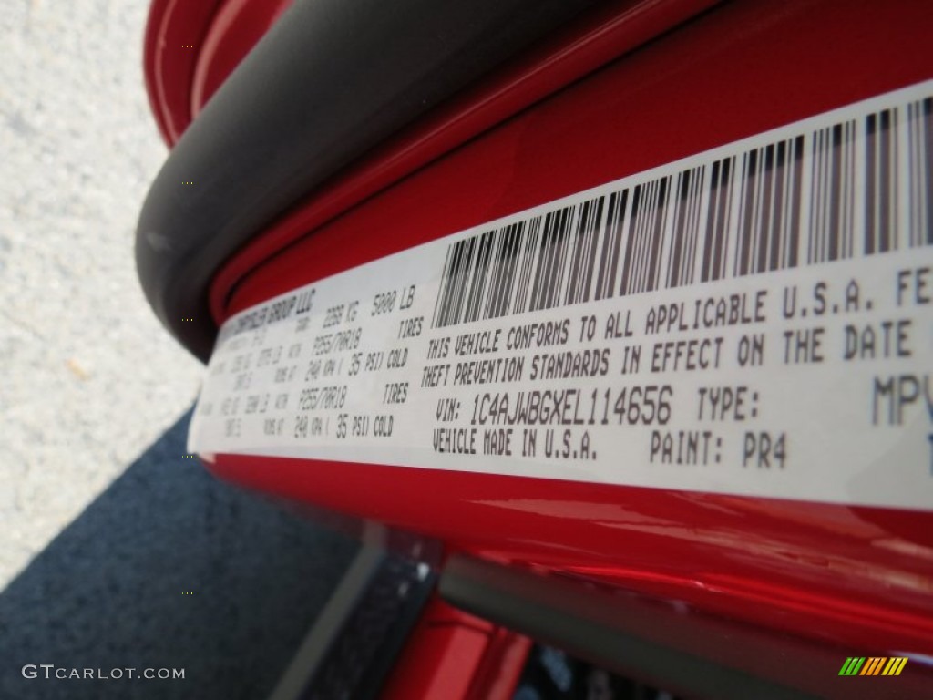 2014 Wrangler Color Code PR4 for Flame Red Photo #85712779