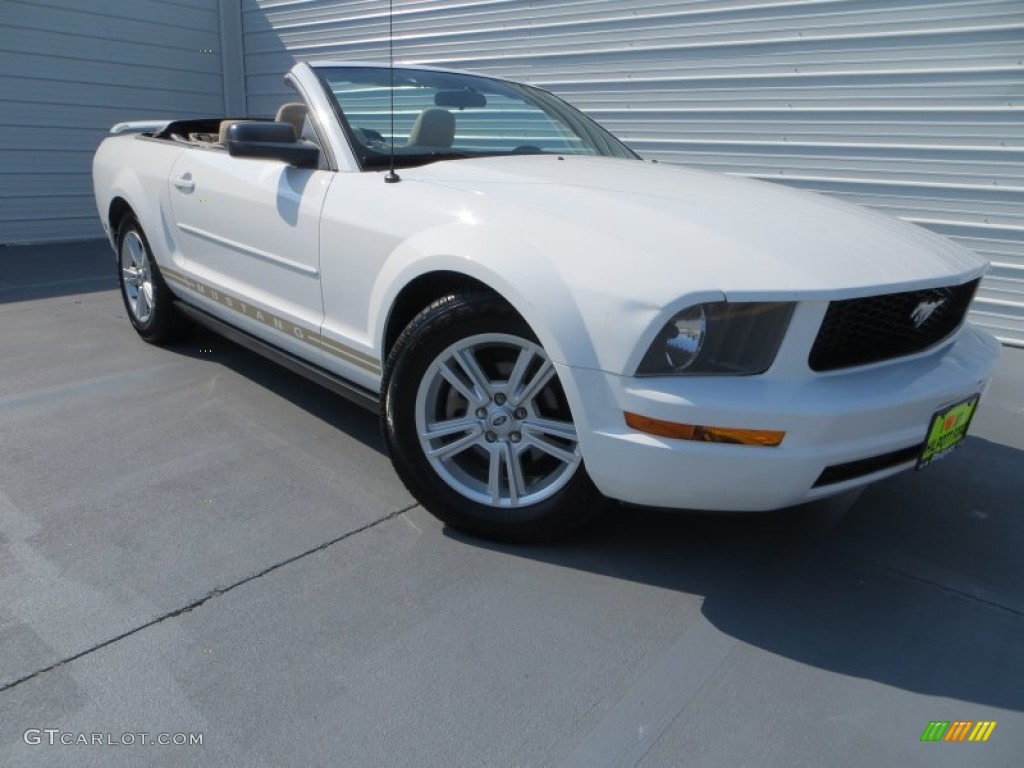2006 Mustang V6 Premium Convertible - Performance White / Light Parchment photo #1