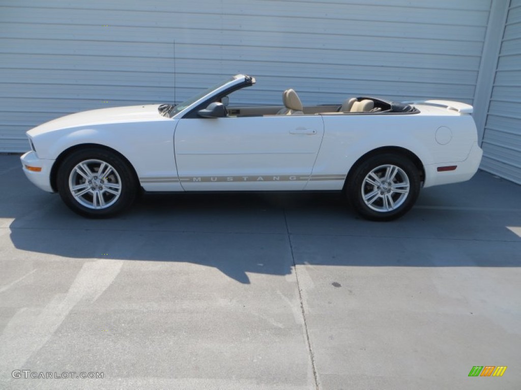 2006 Mustang V6 Premium Convertible - Performance White / Light Parchment photo #6